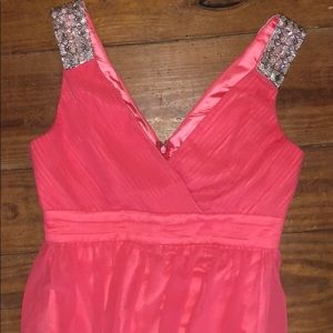 Dress with beaded shoulders